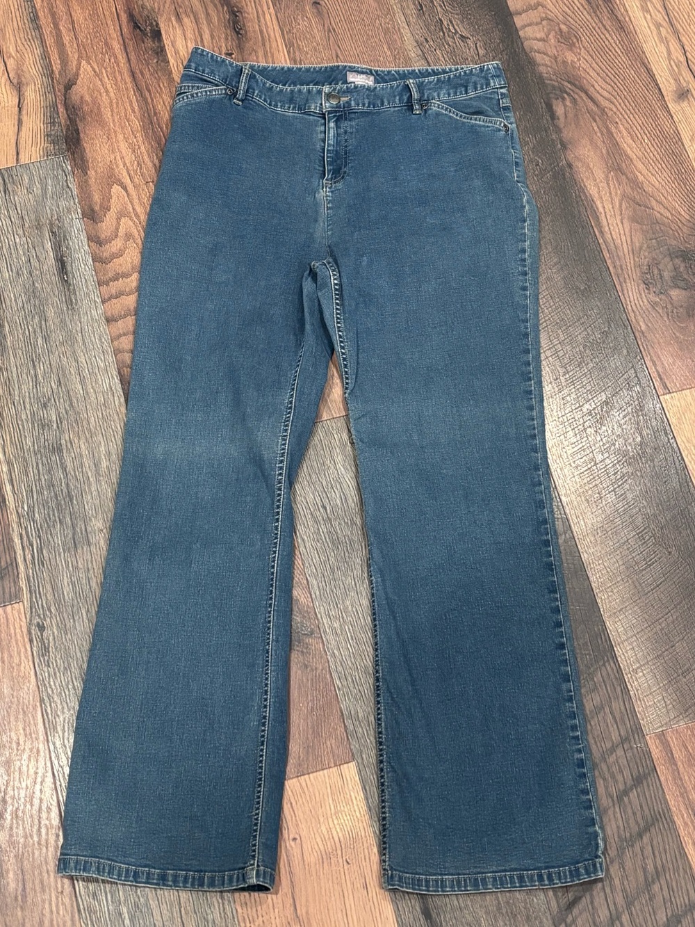 J. Jill Women's Straight-Leg Denim Jeans in Medium Blue 14 P